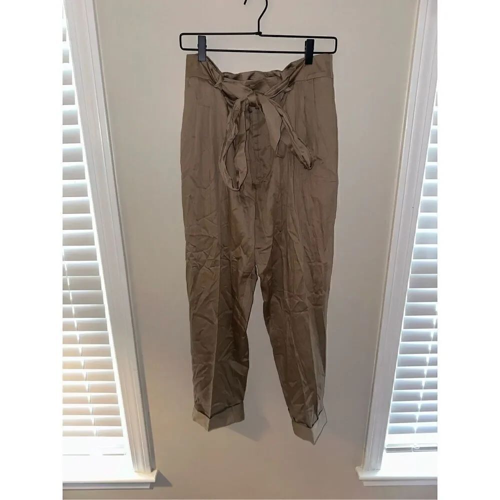 Marc by Marc Jacobs Tan Tie Waist Straight Leg Pants Size 6